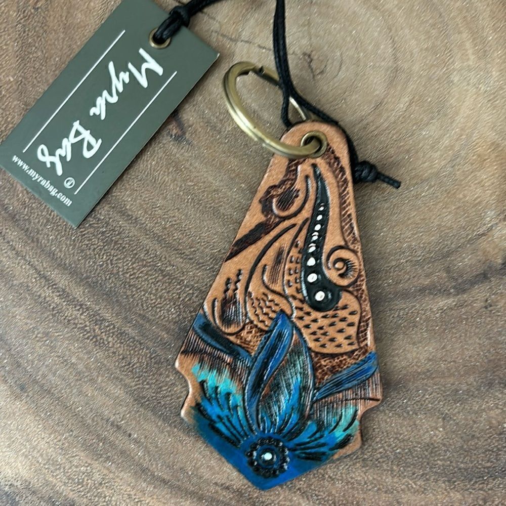 Myra Flowering Love Hand-tooled Key Fob